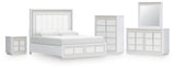 Chalanna White Upholstered Storage Bedroom Set view 29