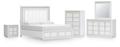 Chalanna White Upholstered Storage Bedroom Set view 29