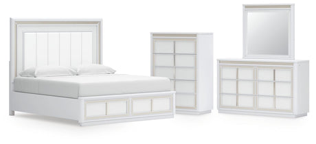 Chalanna White Upholstered Storage Bedroom Set view 30