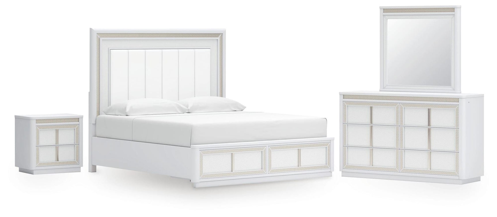 Chalanna White Upholstered Storage Bedroom Set view 31