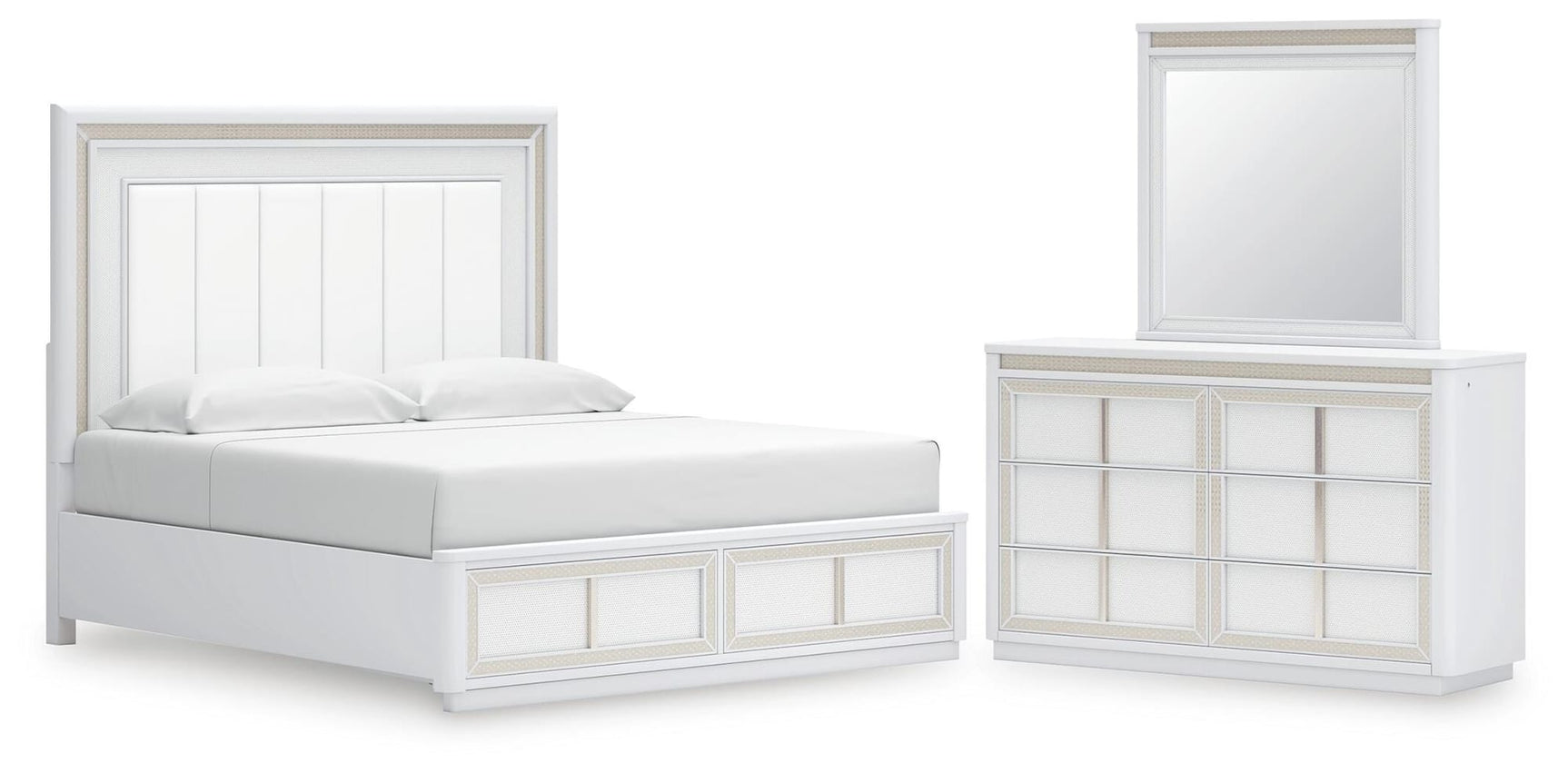 Chalanna White Upholstered Storage Bedroom Set view 33
