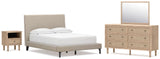 Cielden Soft Gray Upholstered Bedroom Set view 2