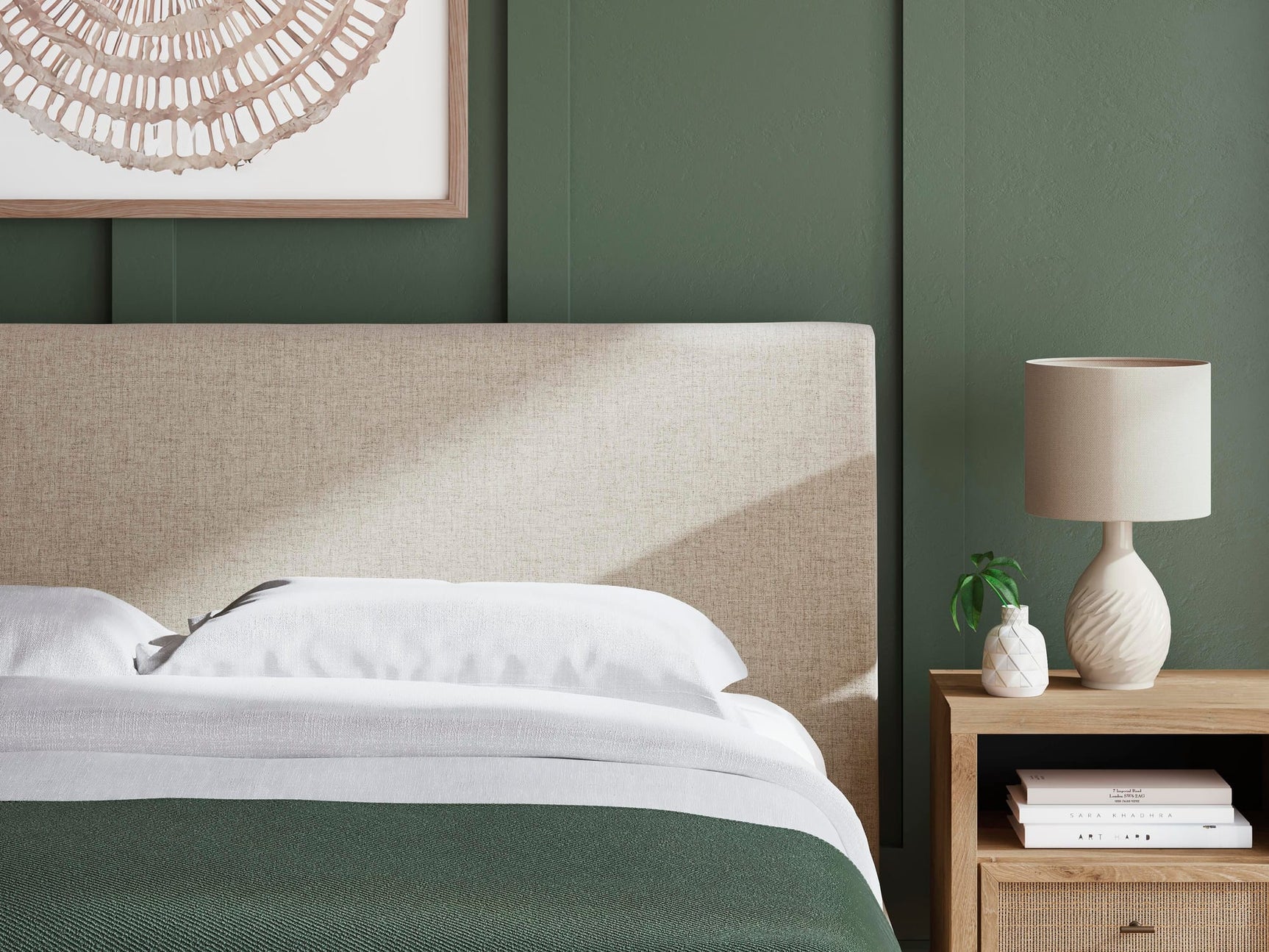 Cielden Soft Gray Upholstered Bedroom Set King 3: Bed, Dresser, Mirror from Ella Furniture