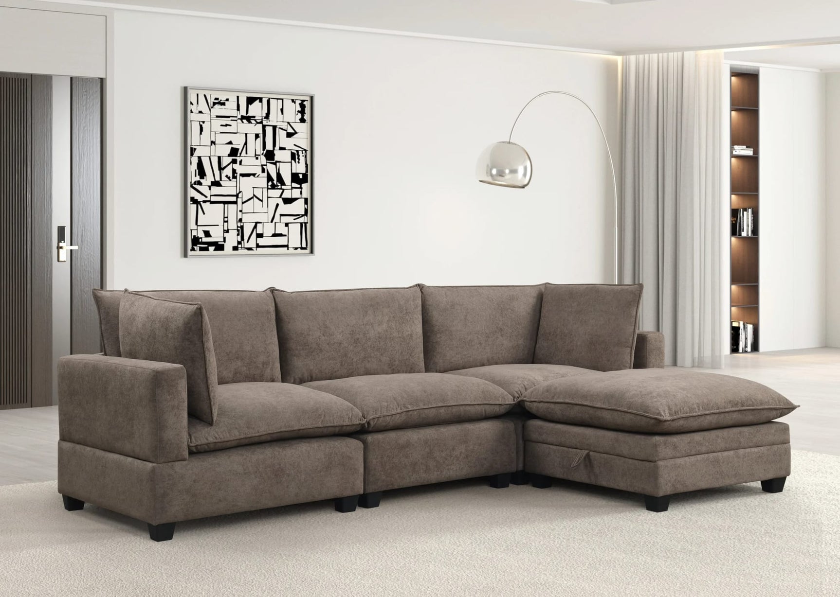 Cloud Brownish Performance Fabric Modular Sectional from Ella Furniture