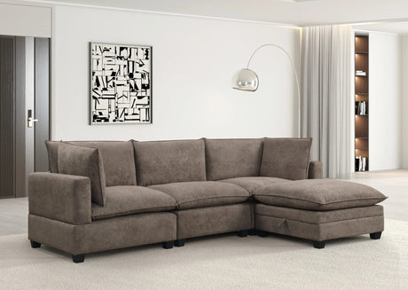 Cloud Brownish Performance Fabric Modular Sectional from Ella Furniture