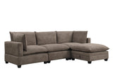 Cloud Brownish Performance Fabric Modular Sectional view 2