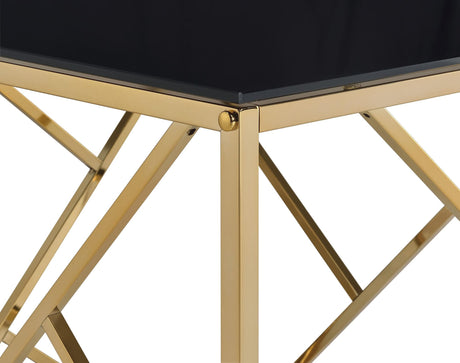 Comisso Contemporary 3-Piece Tempered Glass Coffee Table Set Gold view 8