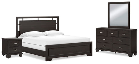 Covetown Dark Brown Panel Bedroom Set from Ella Furniture