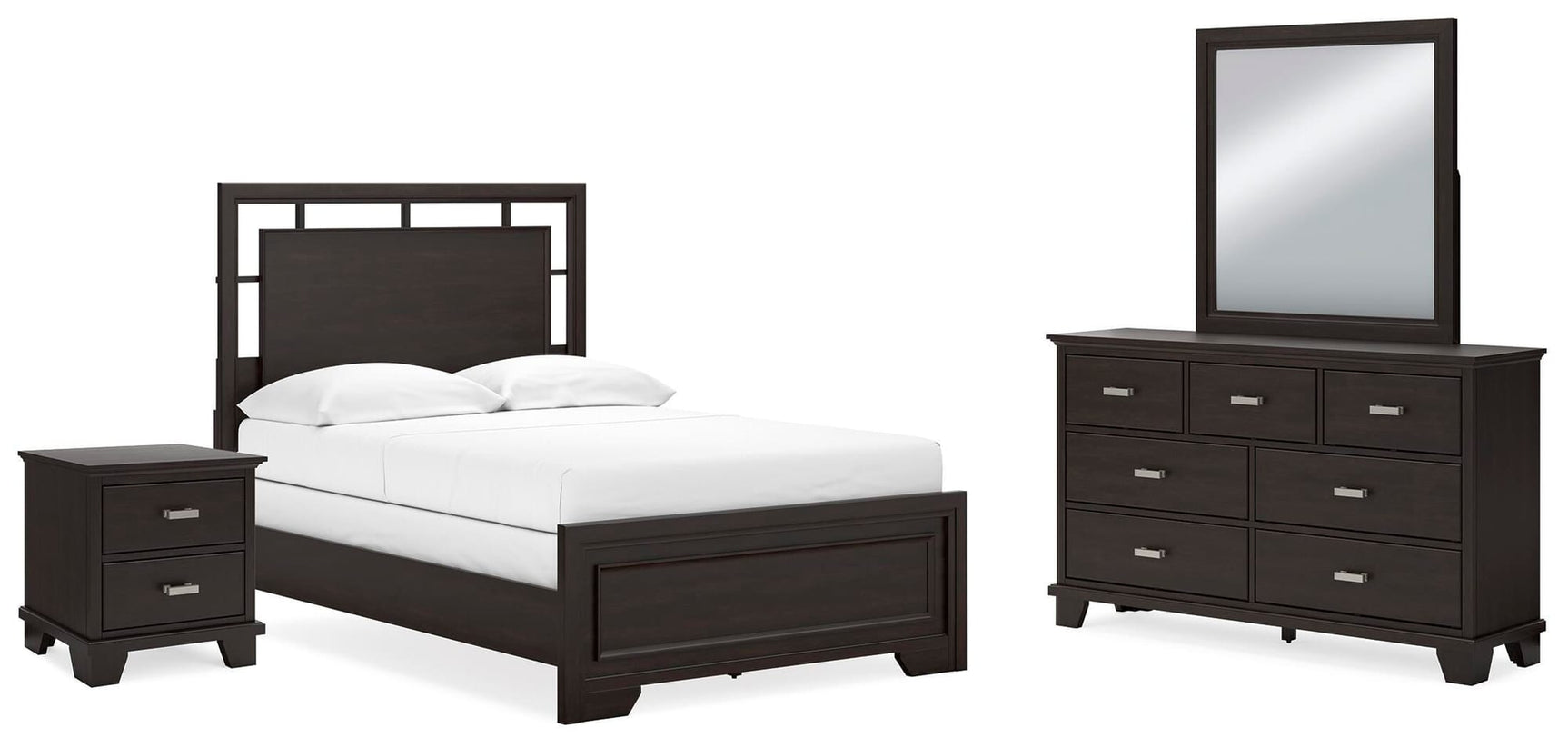 Covetown Dark Brown Panel Bedroom Set view 2