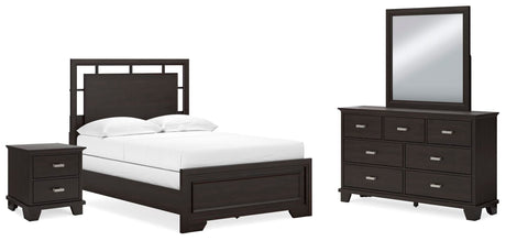 Covetown Dark Brown Panel Bedroom Set view 2