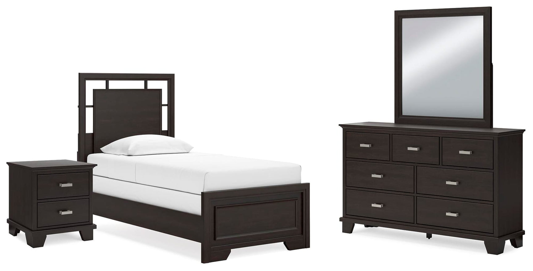 Covetown Dark Brown Panel Bedroom Set view 3
