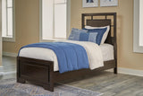 Covetown Dark Brown Panel Bedroom Set Twin 3: Bed, Dresser, Mirror from Ella Furniture