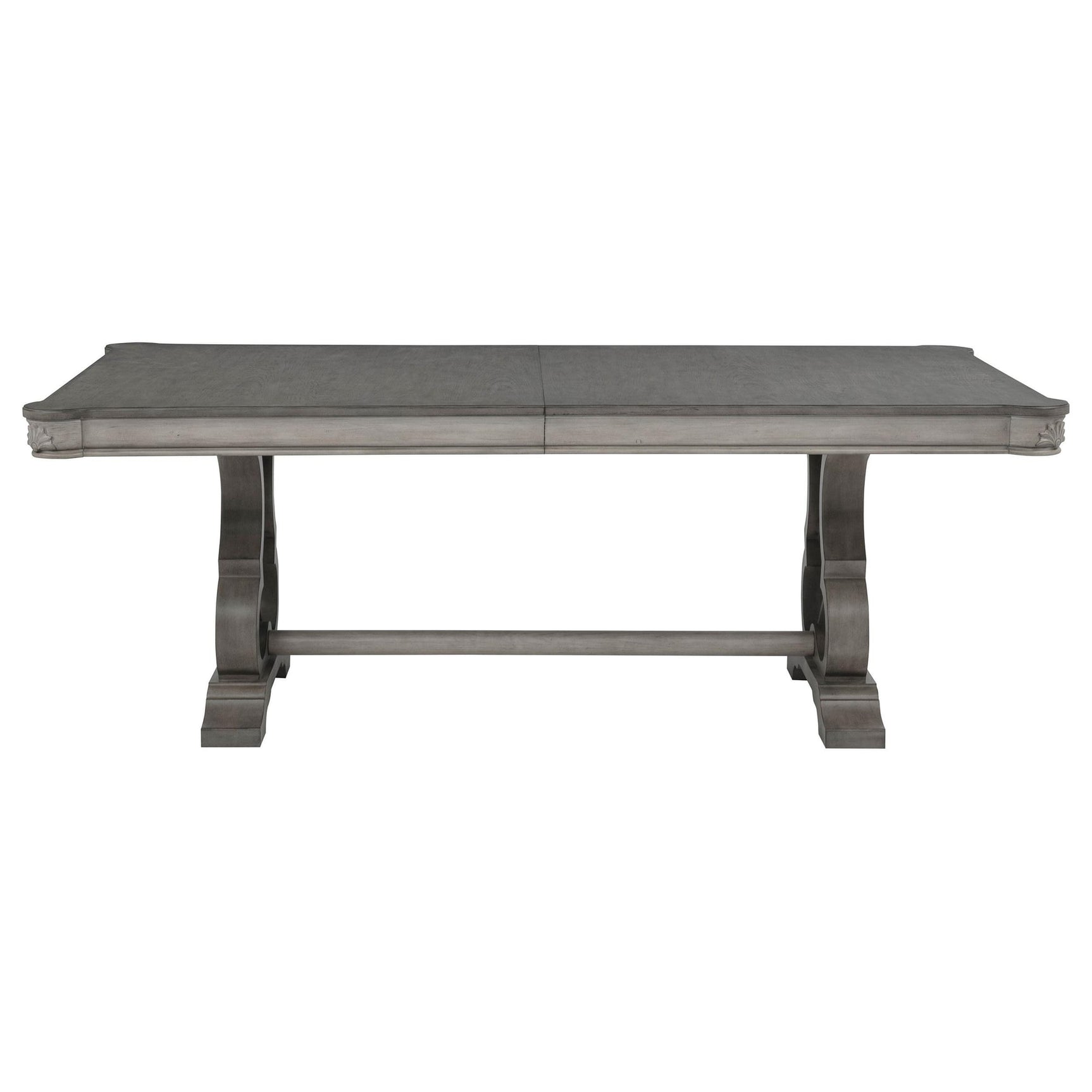 Cresswell 104-inch Double Pedestal Extension Dining Table Weathered Taupe view 4