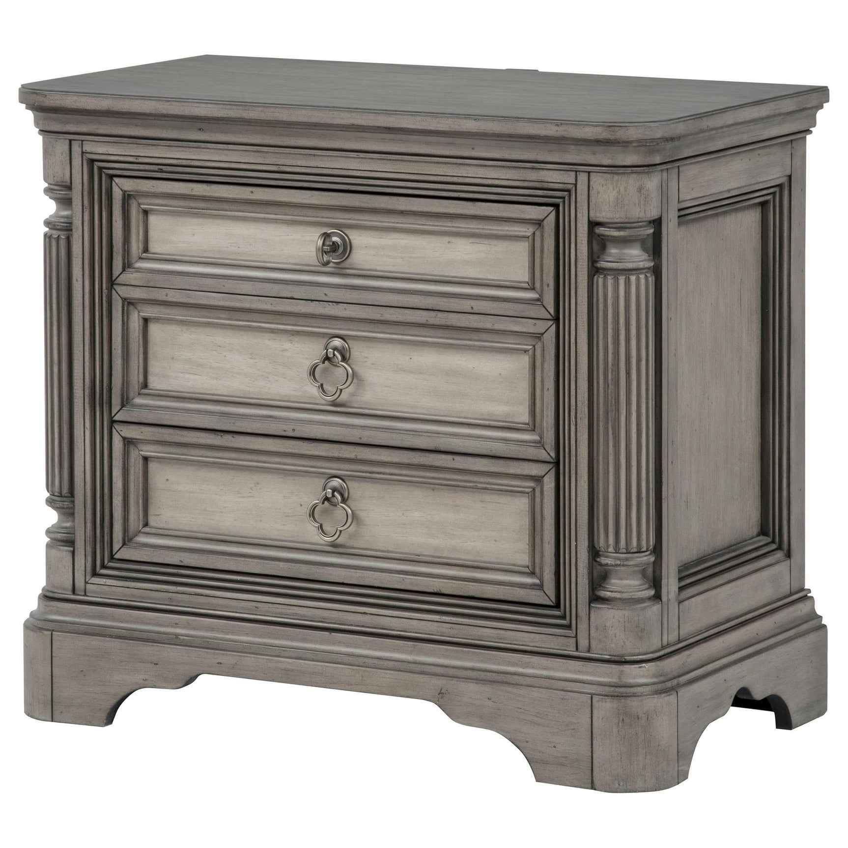 Cresswell 3-drawer Nightstand Bedside Table Weathered Taupe view 4