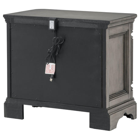 Cresswell 3-drawer Nightstand Bedside Table Weathered Taupe view 8
