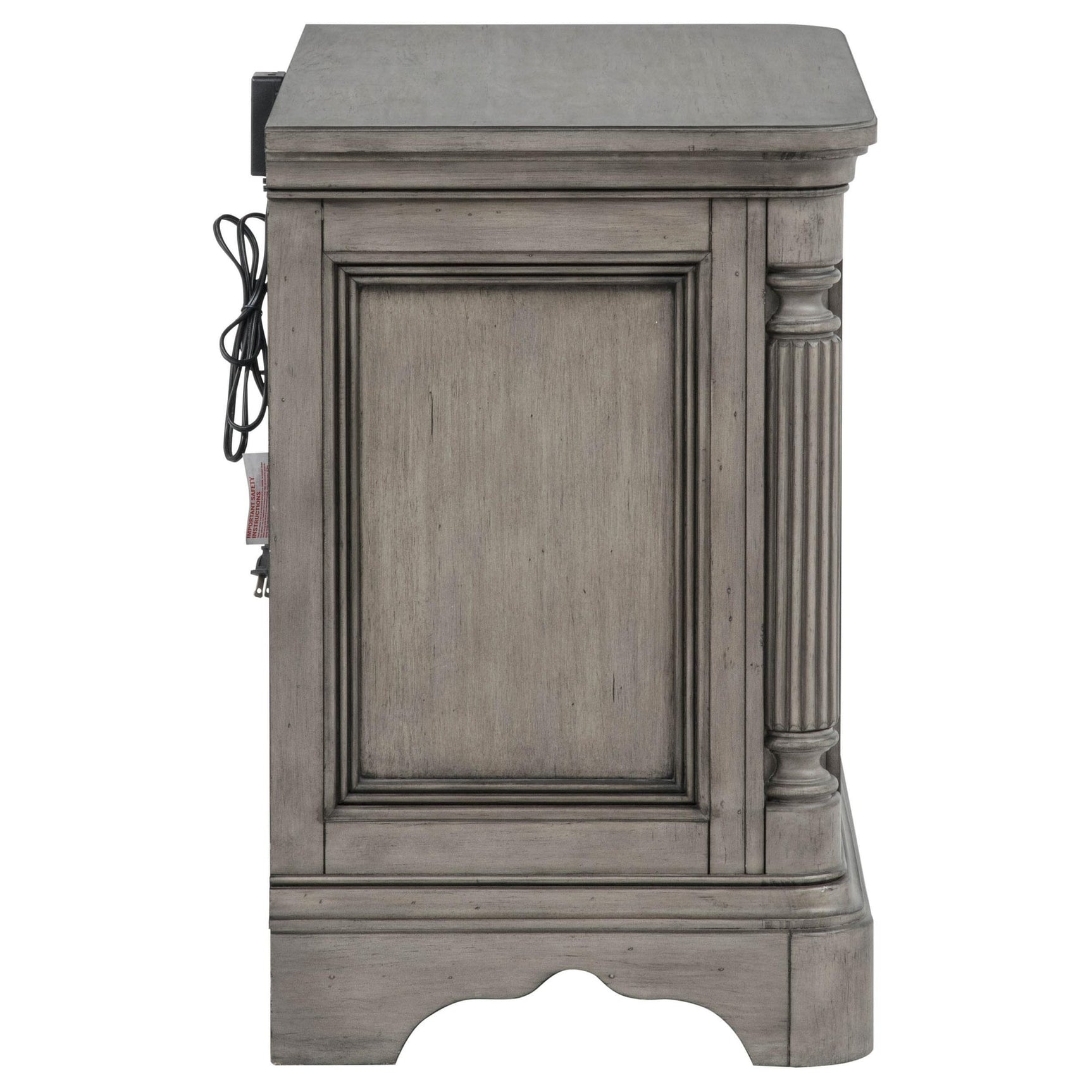 Cresswell 3-drawer Nightstand Bedside Table Weathered Taupe view 9
