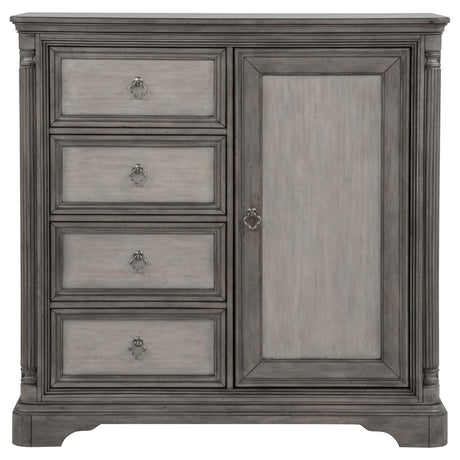 Cresswell 4-drawer Door Chest with Hidden Storage Weathered Taupe view 3
