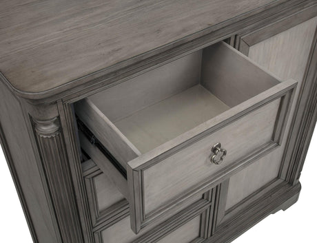 Cresswell 4-drawer Door Chest with Hidden Storage Weathered Taupe view 8