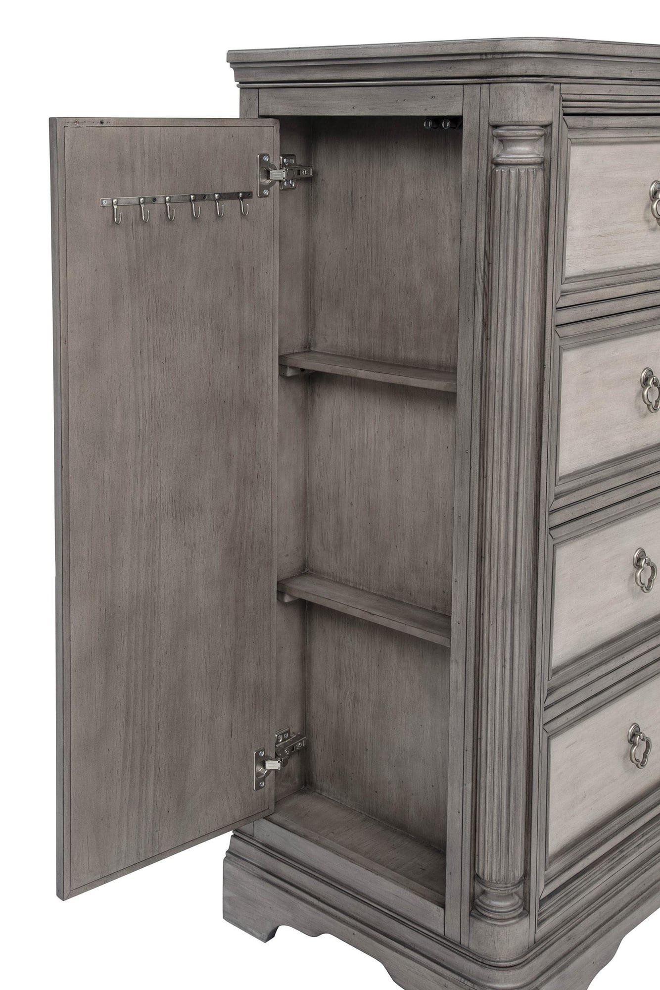 Cresswell 4-drawer Door Chest with Hidden Storage Weathered Taupe view 9