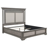 Cresswell Eastern King Upholstered Panel Bed Weathered Taupe from Ella Furniture