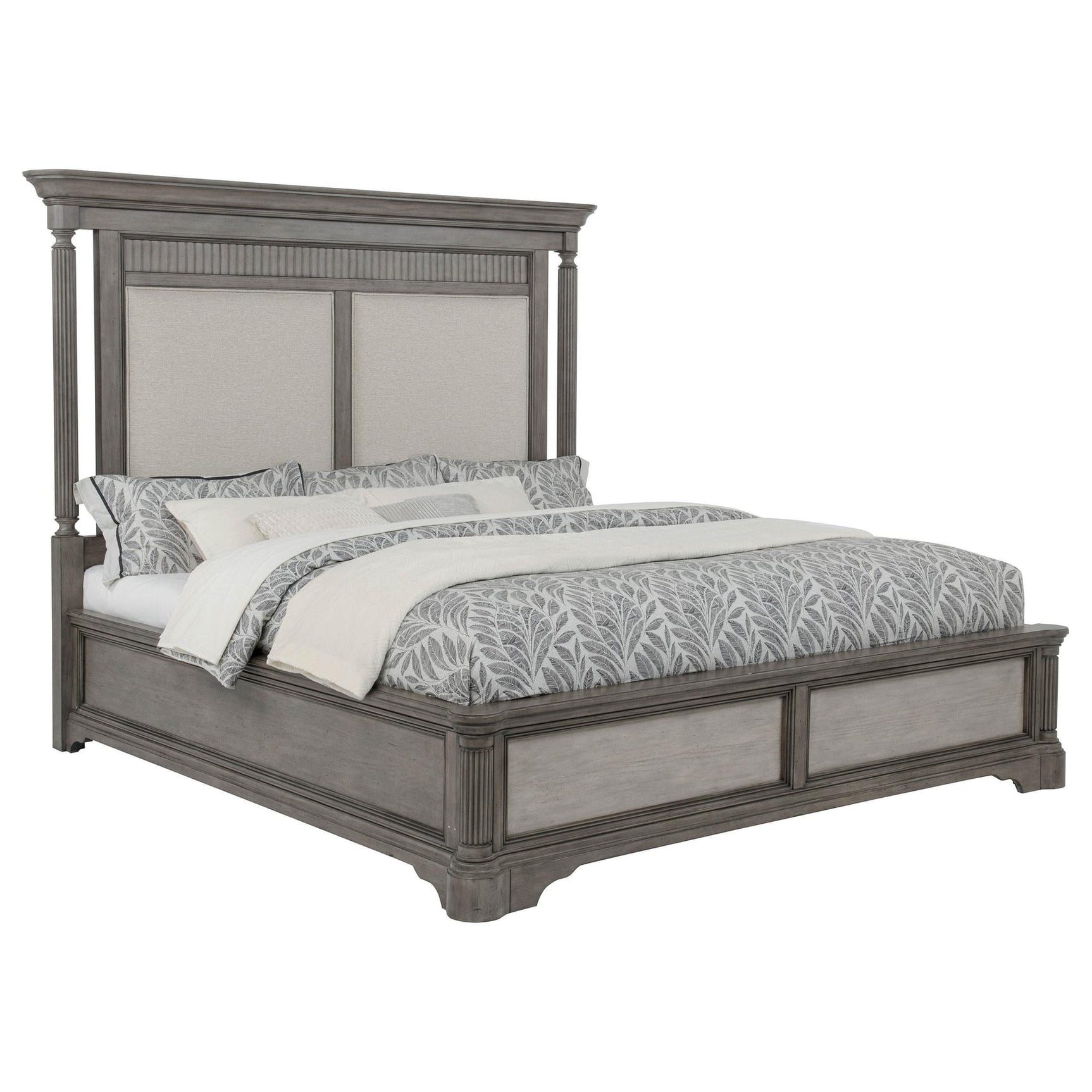 Cresswell Eastern King Upholstered Panel Bed Weathered Taupe view 3