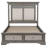 Cresswell Queen Upholstered Storage Platform Bed Weathered Taupe view 6