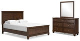 Danabrin Brown Panel Bedroom Set Queen 3: Bed, Dresser, Mirror from Ella Furniture