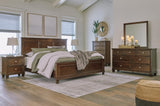 Danabrin Brown Panel Bedroom Set King 4: Bed, Dresser, Mirror, Chest from Ella Furniture