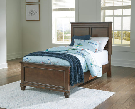Danabrin Brown Panel Bedroom Set Twin 3: Bed, Dresser, Mirror from Ella Furniture