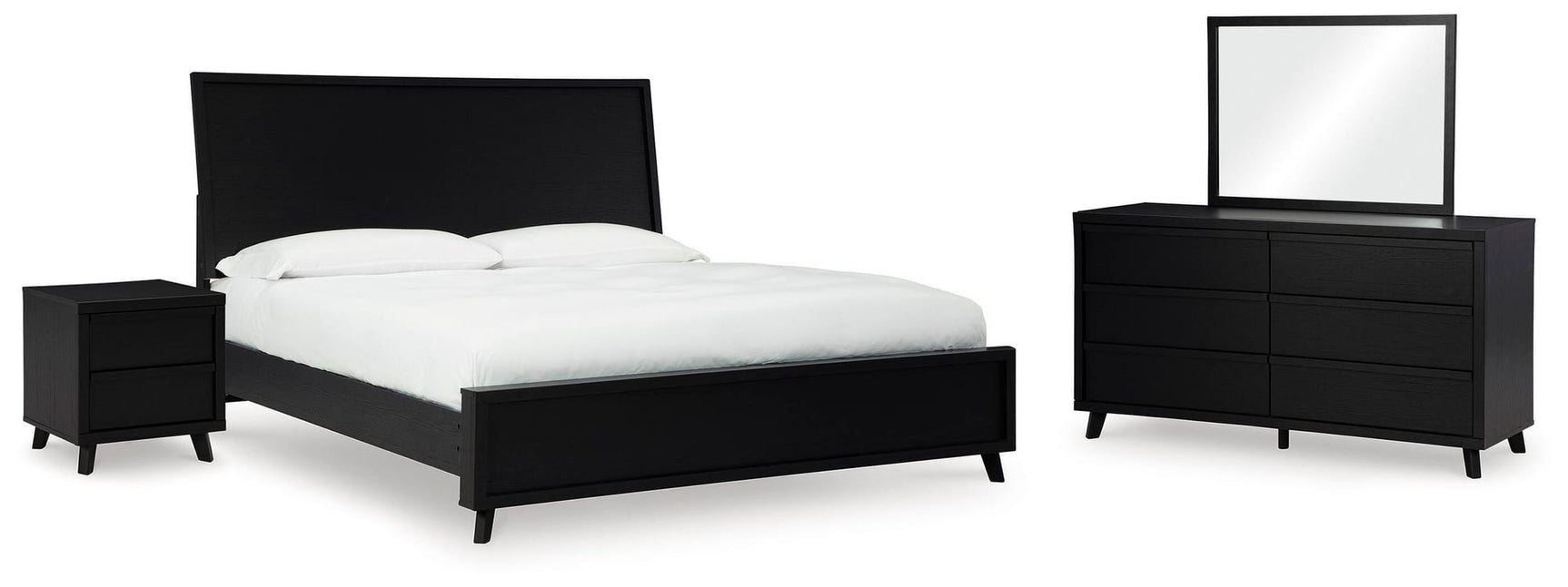 Danziar Black Panel Bedroom Set from Ella Furniture