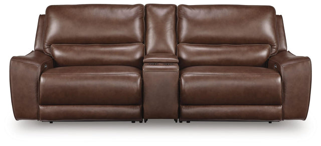 DeepWakes Canyon Leather 3-Piece Power Reclining Sectional view 4