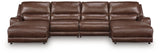 DeepWakes Canyon Leather 4-Piece Reclining Sectional with Double Chaise view 3
