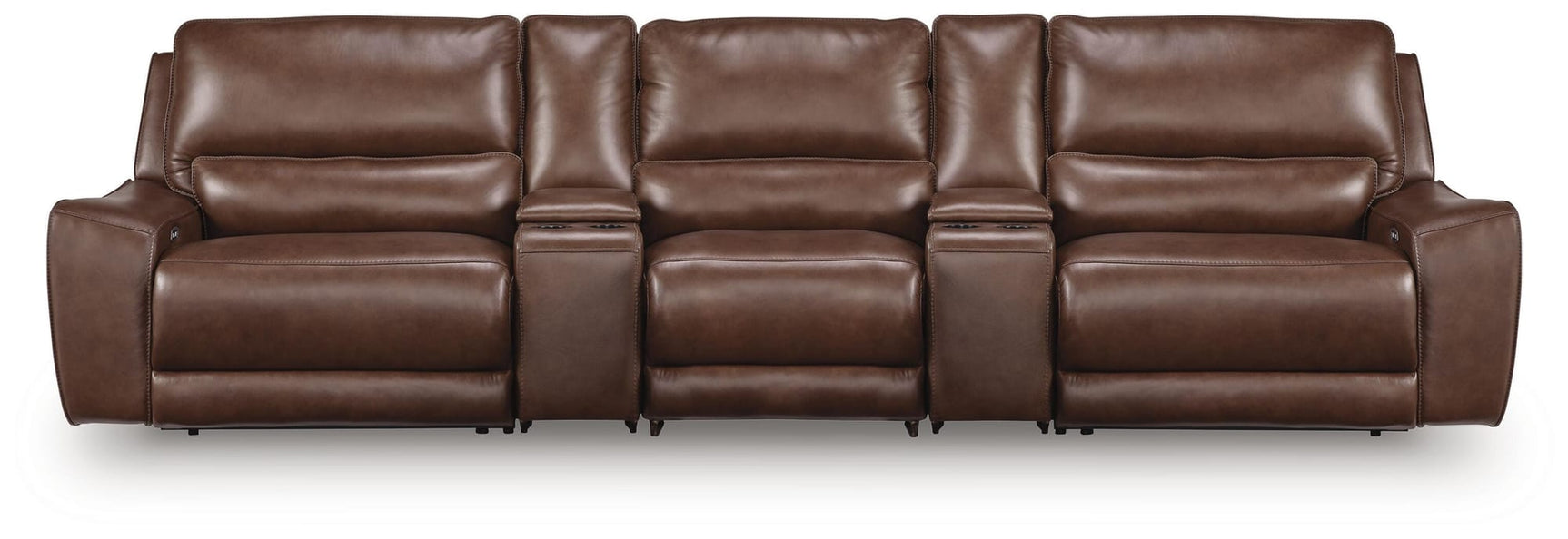 DeepWakes Canyon Leather 5-Piece Power Reclining Sectional view 4