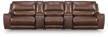 DeepWakes Canyon Leather 5-Piece Power Reclining Sectional view 4