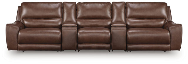 DeepWakes Canyon Leather 5-Piece Power Reclining Sectional view 4
