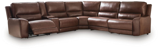 DeepWakes Canyon Leather 6-Piece Power Reclining Sectional from Ella Furniture