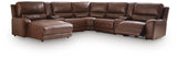 DeepWakes Canyon Leather 7-Piece Reclining Sectional with Chaise and Storage Consoles view 4