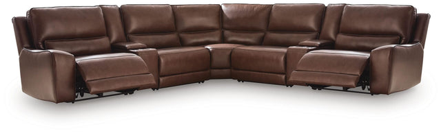 DeepWakes Canyon Leather 7-Piece Reclining Sectional with Storage Consoles view 4