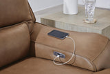 DeepWakes Caramel Leather 6-Piece Reclining Sectional with Chaise view 2