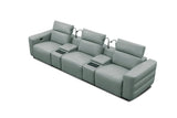 Diamante Grey Italian Leather 5-Piece Power Reclining Home Theater Sectional view 7