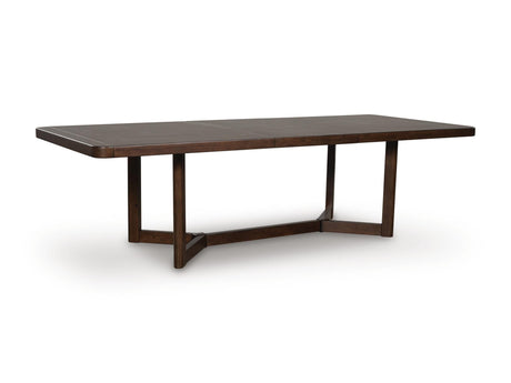 Dilenno Dark Brown Dining Set angled view