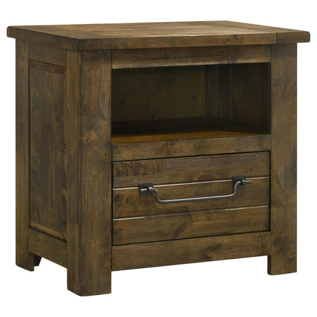 Doherty 1-drawer Nightstand Bedside Table Rustic Brown from Ella Furniture