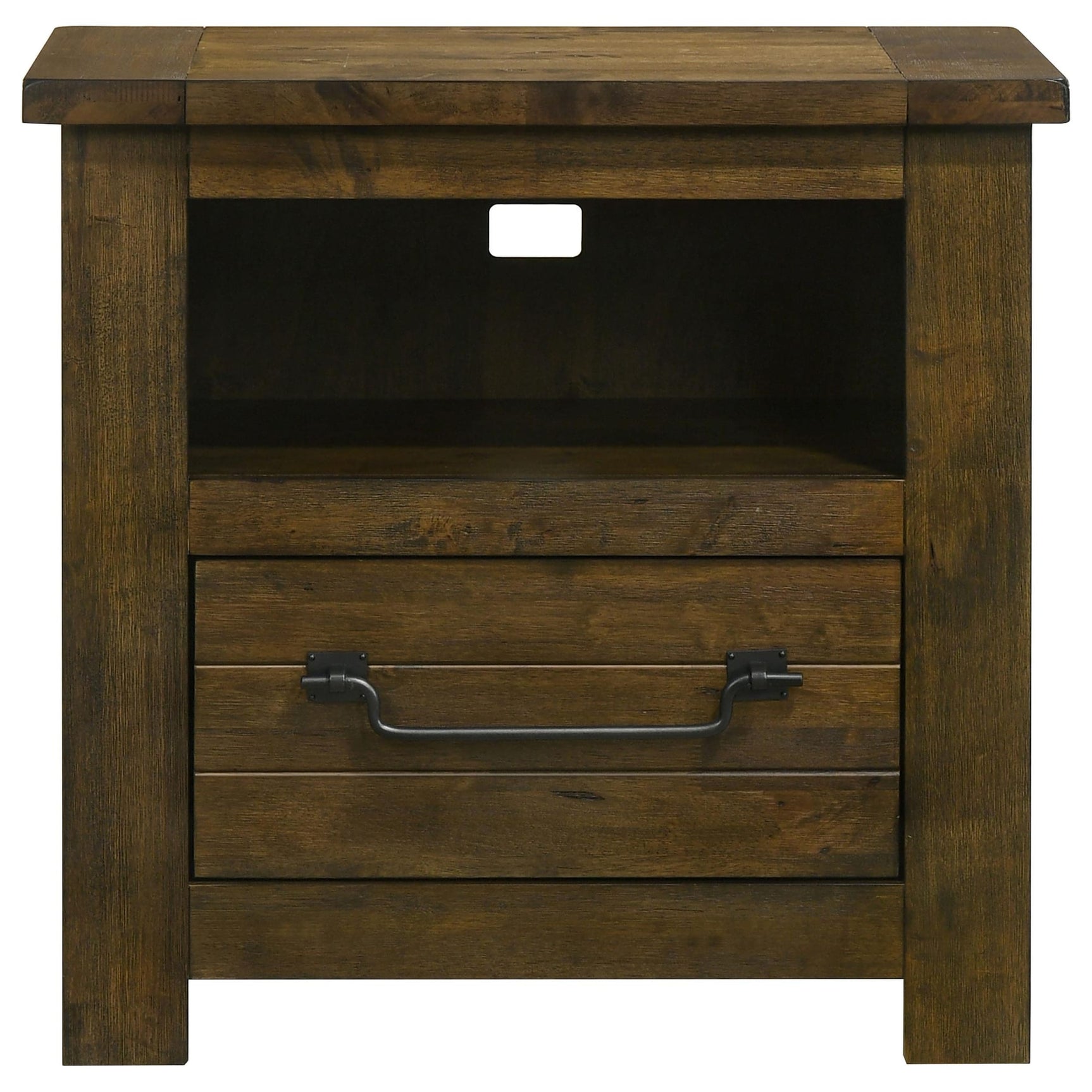 Doherty 1-drawer Nightstand Bedside Table Rustic Brown view 2
