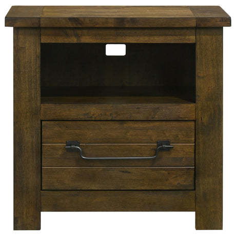 Doherty 1-drawer Nightstand Bedside Table Rustic Brown view 2