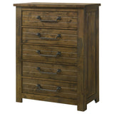 Doherty 5-drawer Chest of Drawers Rustic Brown view 3