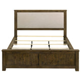 Doherty Eastern King Linen Upholstered Panel Bed Rustic Brown view 3