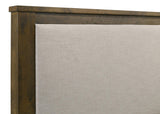 Doherty Queen Linen Upholstered Panel Bed Rustic Brown view 6