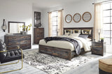 Drystan Multi Bookcase Bedroom Set — 2-Drawer Footboard Storage