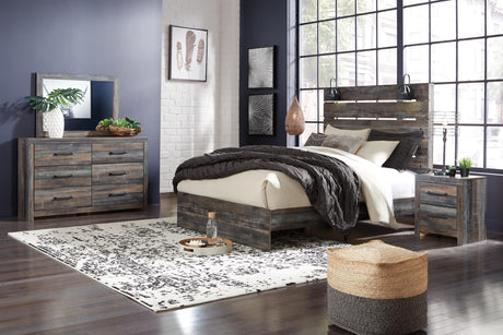 Drystan Multi Panel Bedroom Set Queen 4: Bed, Dresser, Mirror, NightStand from Ella Furniture