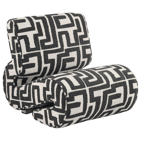 Eimer Geometric Jacquard Accent Chair Black from Ella Furniture
